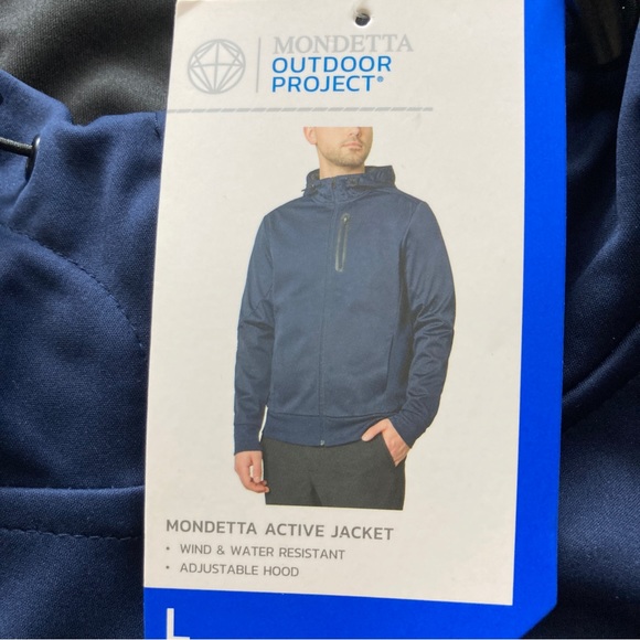 Mondetta Mens Hooded Active Jacket Size Large Navy NWT - Picture 2 of 12